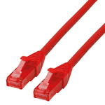 Roline Cat6a Straight Male RJ45 to Straight Male RJ45 Ethernet Cable, UTP, Red LSZH Sheath, 1.5m