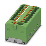 1047422 | Phoenix Contact Distribution Block, 19 Way, 2.5mm², 17.5A, 450 V, Green