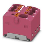 1047488 | Phoenix Contact Distribution Block, 7 Way, 2.5mm², 17.5A, 450 V, Pink