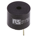 RS PRO 85dB PCB Mount Continuous Internal Magnetic Buzzer Component, 12 (Dia.) x 9.5mm, 8V dc Min, 16V dc Max