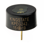 RS PRO 70dB Through Hole Continuous Internal Piezo Buzzer, 13.7 (Dia.) x 7.6mm, 3V dc Min, 20V dc Max