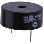 RS PRO 95dB Through Hole Continuous Internal Piezo Buzzer, 23.5 (Dia.) x 9.5mm, 3V dc Min, 30V dc Max