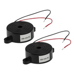 RS PRO 90dB Lead Wire Buzzer Internal Piezo Buzzer, 41.8 (Dia.) x 16mm, 3V dc Min, 28V dc Max