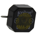 Sonitron 75dB SMD Continuous Internal Piezo Buzzer, 14 x 14 x 6.5mm, 1.5V dc Min, 24V dc Max
