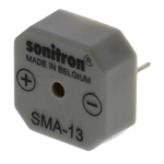 Sonitron 75dB Through Hole Continuous Internal Buzzer, 13.9 x 13.9 x 6mm, 1.5V dc Min, 24V dc Max