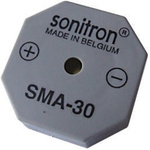 Sonitron 87dB Through Hole Continuous Internal Buzzer, 30 x 30 x 10.5mm, 1.5V dc Min, 24V dc Max