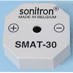 Sonitron 90dB Through Hole Continuous External Piezo Buzzer, 24 x 24 x 15.5mm, 0V ac Min, 30V ac Max