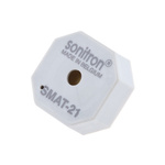Sonitron 90dB Through Hole Continuous External Piezo Buzzer, 21 x 21 x 9.5mm, 0V ac Min, 30V ac Max