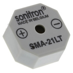 Sonitron 90dB Through Hole Continuous Internal Buzzer, 21 x 21 x 9.5mm, 1.5V dc Min, 15V dc Max