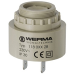 Werma 90dB Panel Mount Continuous, Slow Pulse Internal Piezo Buzzer, 43 x 38mm, 230V ac Max