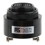 RS PRO 97dB Panel Mount Continuous Internal Piezo Buzzer, 43 (Dia.) x 20mm, 4V dc Min, 28V dc Max