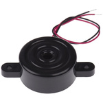 RS PRO 86dB Panel Mount Continuous Internal Piezo Buzzer, 33.7 (Dia.) x 14.5mm, 3V dc Min, 28V dc Max
