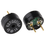 RS PRO 92dB PCB Mount External Magnetic Buzzer Component, 9 (Dia.) x 4.5mm, 2V Min, 4V Max