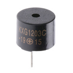 Kingstate 85dB Through Hole Continuous Internal Magnetic Buzzer Component, 12 (Dia.) x 9.5mm, 2V dc Min, 5V dc Max