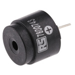 RS PRO 85dB Through Hole Continuous External Piezo Buzzer, 16 x 11.5mm, 9V ac Min, 15V ac Max