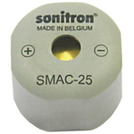 Sonitron 93.5dB SMD Continuous Internal Buzzer, 25 x 18mm, 5V dc Min, 16V dc Max