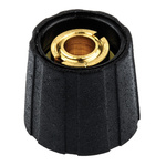 Sifam 15.5mm Black Potentiometer Knob for 6.35mm Shaft Splined, S150250-BLK