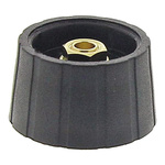 Sifam 29mm Black Potentiometer Knob for 6.35mm Shaft Splined, S290250-BLK