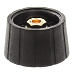 Sifam 29.5mm Black Potentiometer Knob for 6mm Shaft Splined, S290006-BLK