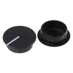Sifam 21mm Black Potentiometer Knob Cap, C211-BLK