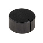 RS PRO 28mm Black Potentiometer Knob for 6.4mm Shaft Splined