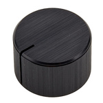 RS PRO 22mm Black Potentiometer Knob for 6.4mm Shaft Splined
