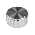 RS PRO 30mm Silver Potentiometer Knob for 6.4mm Shaft Splined