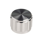 RS PRO 20mm Silver Potentiometer Knob for 6.4mm Shaft Splined