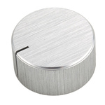 RS PRO 28mm Silver Potentiometer Knob for 6.4mm Shaft Splined