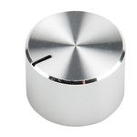RS PRO 18mm Silver Potentiometer Knob for 6.4mm Shaft Splined