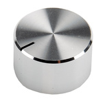 RS PRO 22mm Silver Potentiometer Knob for 6.4mm Shaft Splined