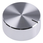 RS PRO 32mm Silver Potentiometer Knob for 6.4mm Shaft Splined