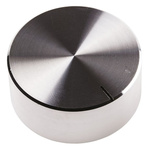 RS PRO 38mm Silver Potentiometer Knob for 6.4mm Shaft Splined