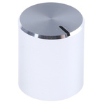 RS PRO 14mm Silver Potentiometer Knob for 6.4mm Shaft Splined