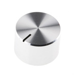 RS PRO 18mm Silver Potentiometer Knob for 4mm Shaft Splined