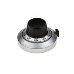 Vishay 46mm Silver Potentiometer Knob for 6.35mm Shaft Splined, 21A11B10