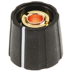 Sifam 15.5mm Black Potentiometer Knob for 6mm Shaft Splined, S151 006BK