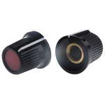 RS PRO 16.2mm Black, Red Potentiometer Knob for 6mm Shaft Splined