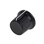 RS PRO 21mm Black Potentiometer Knob for 6.35mm Shaft Splined