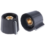 Sifam 21.5mm Black Potentiometer Knob for 6.35mm Shaft Splined, SP211 250 BLACK