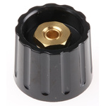 RS PRO 21.3mm Black Potentiometer Knob for 6mm Shaft