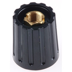 RS PRO 14.7mm Black Potentiometer Knob for 3.2mm Shaft Screw Fix