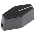 RS PRO Black Potentiometer Knob for 6.35mm Shaft Splined