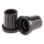 RS PRO 19mm Black Potentiometer Knob for 6.4mm Shaft D Shaped