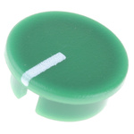 RS PRO 19mm Green Potentiometer Knob Cap for 6.4mm Shaft