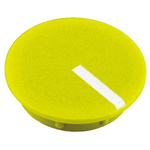 RS PRO 19mm Yellow Potentiometer Knob Cap for 6.4mm Shaft
