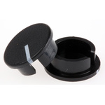 RS PRO 19mm Black Potentiometer Knob Cap for 6.4mm Shaft