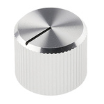 RS PRO 15mm Silver Potentiometer Knob for 6.4mm Shaft Splined