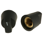 RS PRO 14mm Black Potentiometer Knob for 6.4mm Shaft