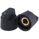 RS PRO 21mm Black Potentiometer Knob for 6.4mm Shaft